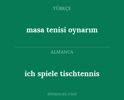 masa tenisi oynarım - ich spiele tischtennis