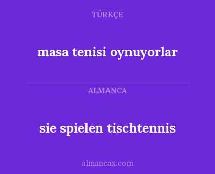 masa tenisi oynuyorlar - sie spielen tischtennis