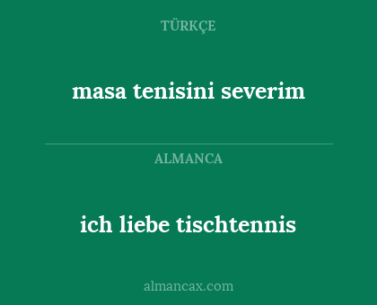 masa tenisini severim - ich liebe tischtennis