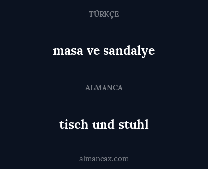 masa ve sandalye - tisch und stuhl