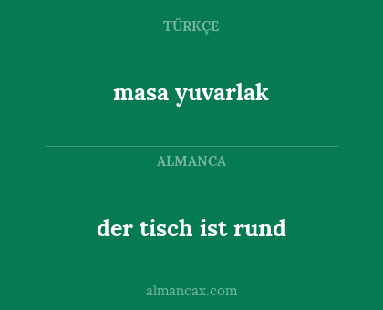 der tisch ist rund - masa yuvarlak