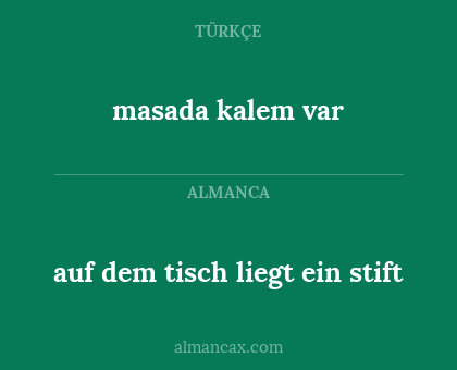 masada kalem var - auf dem tisch liegt ein stift
