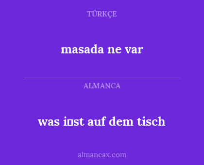 was i̇st auf dem tisch - masada ne var
