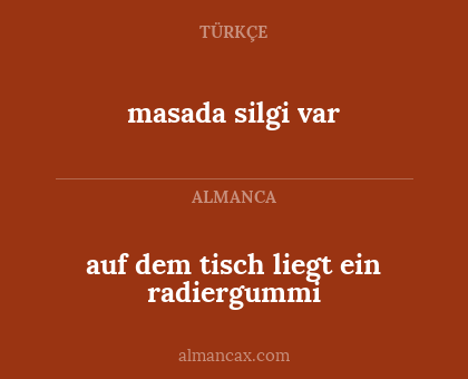 masada silgi var - auf dem tisch liegt ein radiergummi