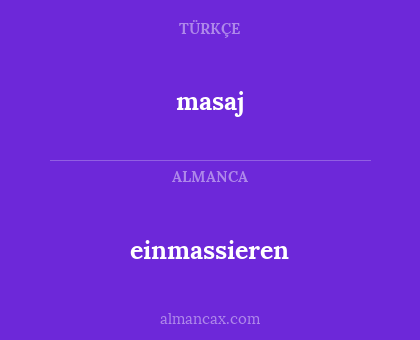 masaj - einmassieren