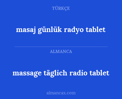 massage täglich radio tablet - masaj günlük radyo tablet