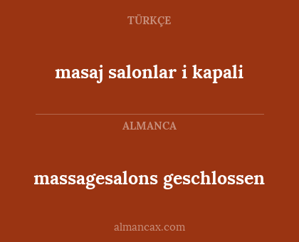 massagesalons geschlossen - masaj salonlar i kapali