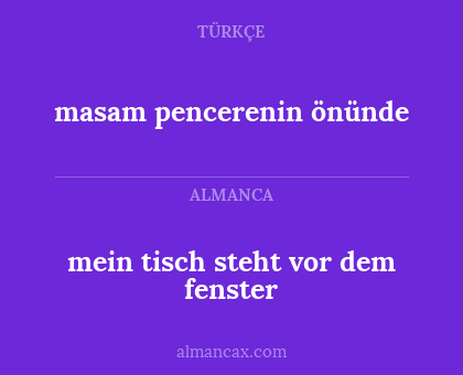 masam pencerenin önünde - mein tisch steht vor dem fenster