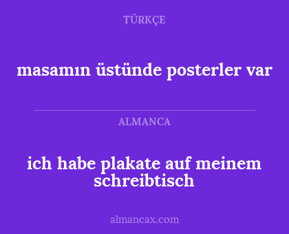 masamın üstünde posterler var - ich habe plakate auf meinem schreibtisch