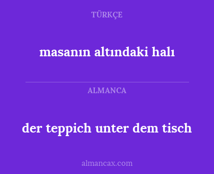 masanın altındaki halı - der teppich unter dem tisch