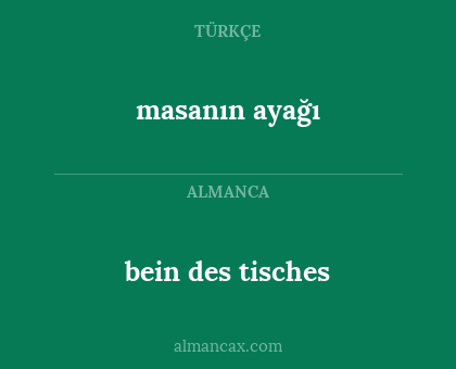 masanın ayağı - bein des tisches