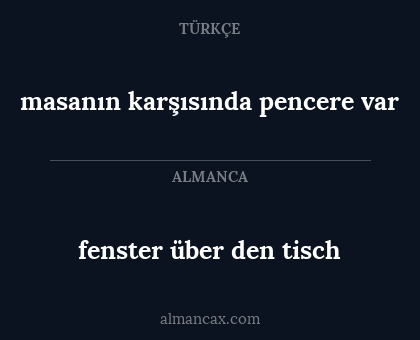 fenster über den tisch - masanın karşısında pencere var