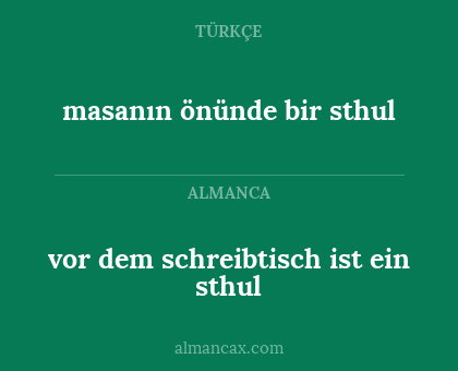 vor dem schreibtisch ist ein sthul - masanın önünde bir sthul