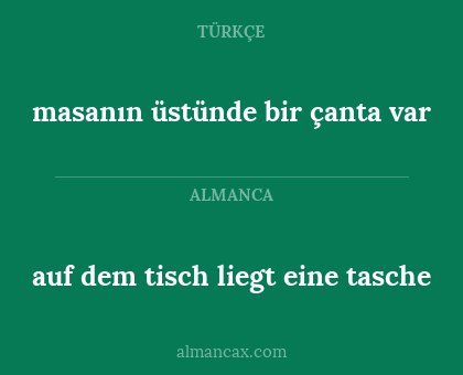 masanın üstünde bir çanta var - auf dem tisch liegt eine tasche