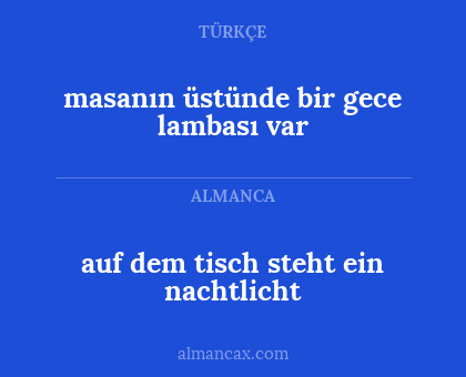 masanın üstünde bir gece lambası var - auf dem tisch steht ein nachtlicht