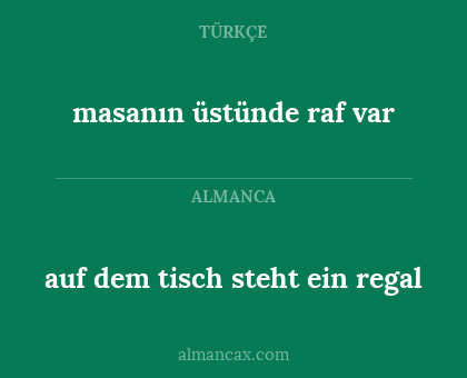 auf dem tisch steht ein regal - masanın üstünde raf var