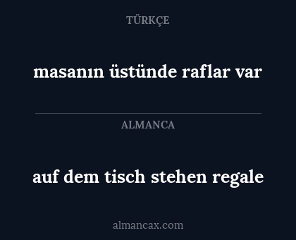 masanın üstünde raflar var - auf dem tisch stehen regale