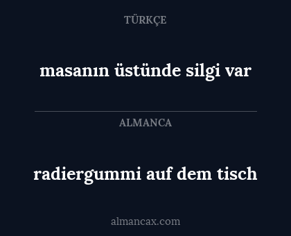 masanın üstünde silgi var - radiergummi auf dem tisch
