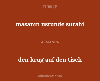 den krug auf den tisch - masanın ustunde surahi