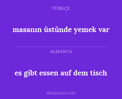 masanın üstünde yemek var - es gibt essen auf dem tisch