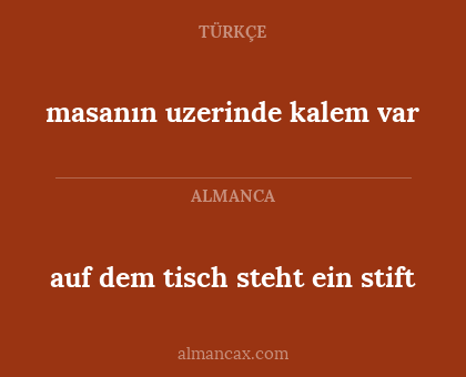 masanın uzerinde kalem var - auf dem tisch steht ein stift