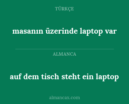masanın üzerinde laptop var - auf dem tisch steht ein laptop