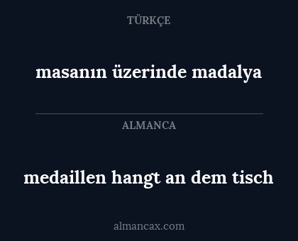 medaillen hangt an dem tisch - masanın üzerinde madalya