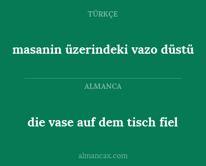 die vase auf dem tisch fiel - masanin üzerindeki vazo düstü