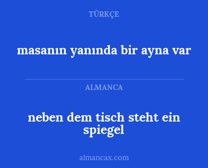 neben dem tisch steht ein spiegel - masanın yanında bir ayna var