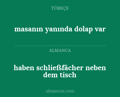 masanın yanında dolap var - haben schließfächer neben dem tisch