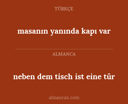 neben dem tisch ist eine tür - masanın yanında kapı var