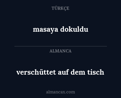 masaya dokuldu - verschüttet auf dem tisch
