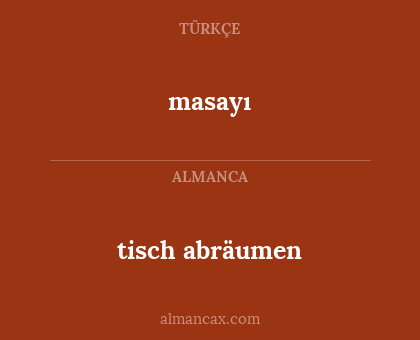 masayı - tisch abräumen