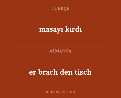 masayı kırdı - er brach den tisch