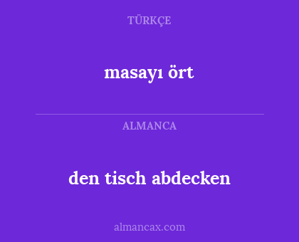 masayı ört - den tisch abdecken