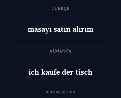masayı satın alırım - ich kaufe der tisch