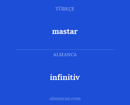 infinitiv - mastar