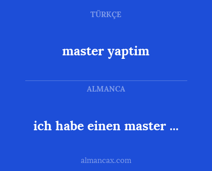 master yaptim - ich habe einen master ...