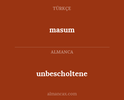 unbescholtene - masum