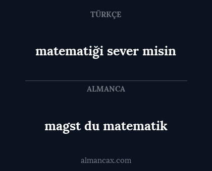 magst du matematik - matematiği sever misin