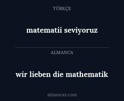 matematii seviyoruz - wir lieben die mathematik