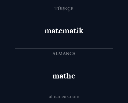 mathe - matematik