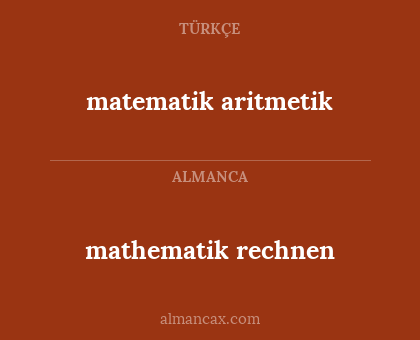 mathematik rechnen - matematik aritmetik