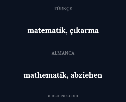 matematik, çıkarma - mathematik, abziehen
