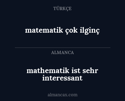 matematik çok ilginç - mathematik ist sehr interessant