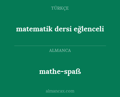 matematik dersi eğlenceli - mathe-spaß