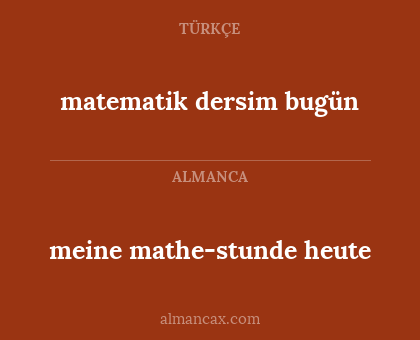 meine mathe-stunde heute - matematik dersim bugün