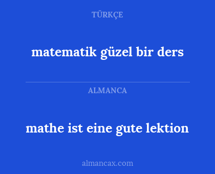 matematik güzel bir ders - mathe ist eine gute lektion