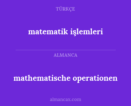mathematische operationen - matematik işlemleri