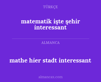 matematik işte şehir interessant - mathe hier stadt interessant